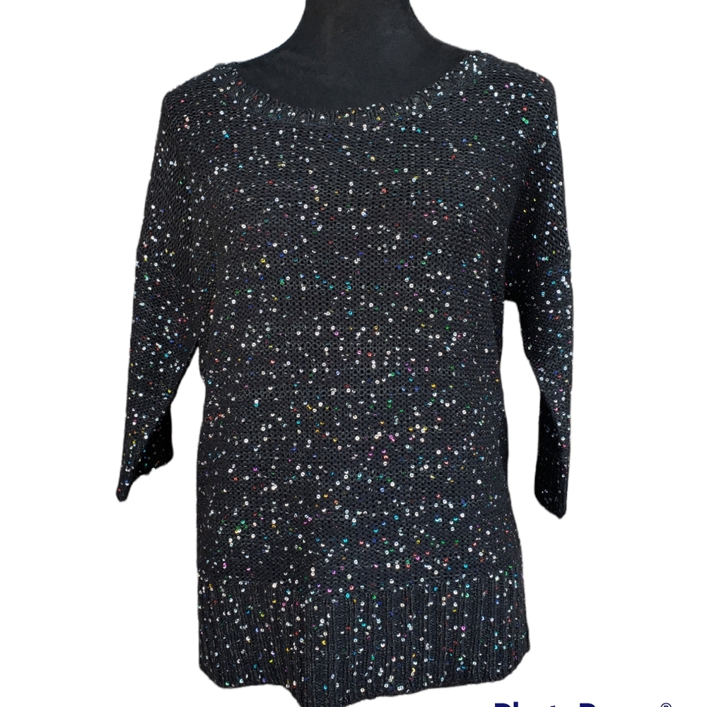 Jacyln Smith black colored sequin sweater, Women's size M